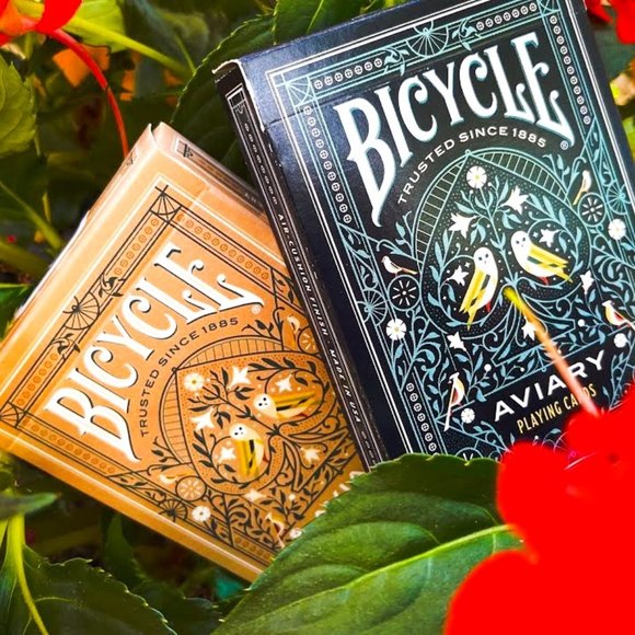 Bicycle Aviary Playing Cards Tan/Teal New Sealed - Picture 1 of 3